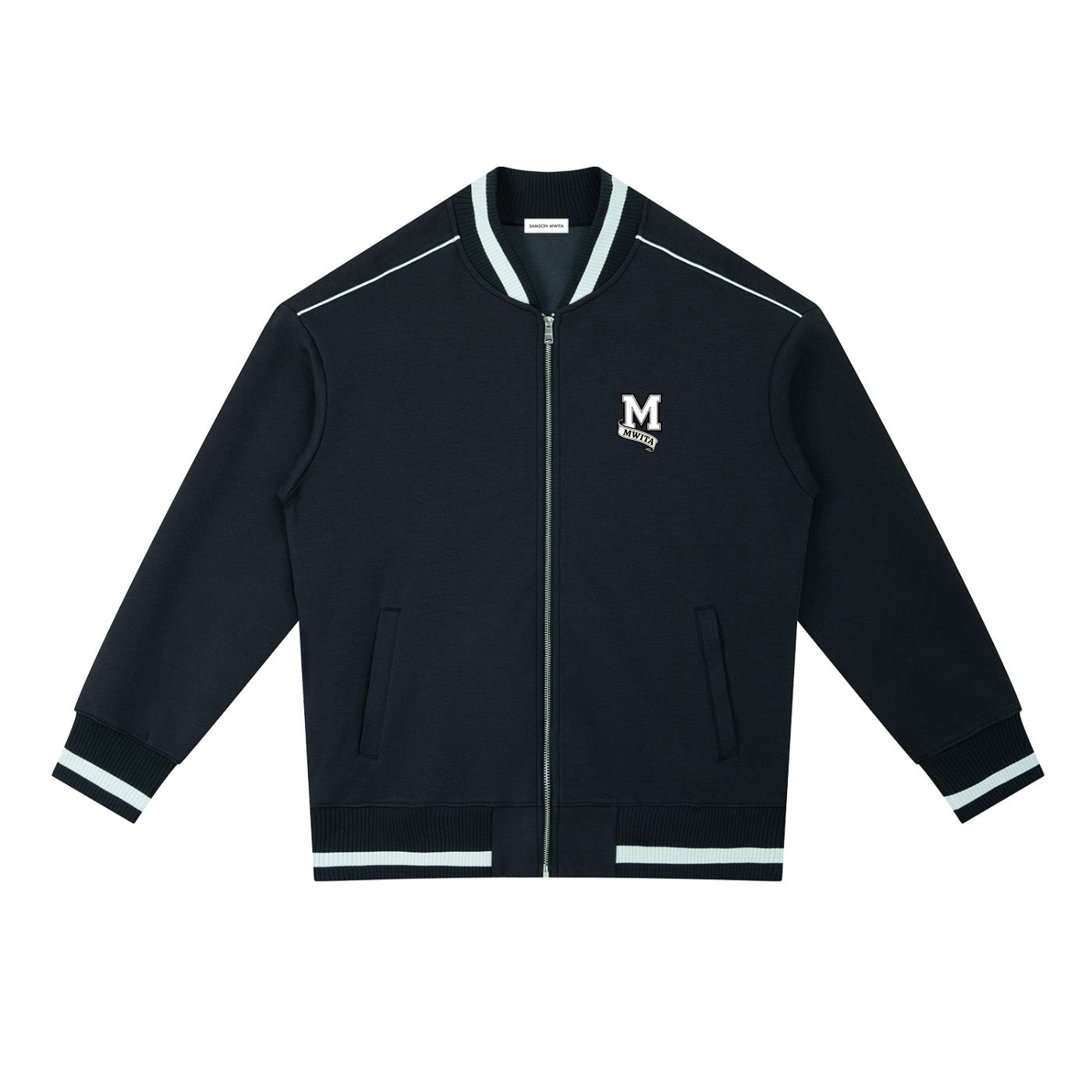 SM Varsity Zip Jacket navy front