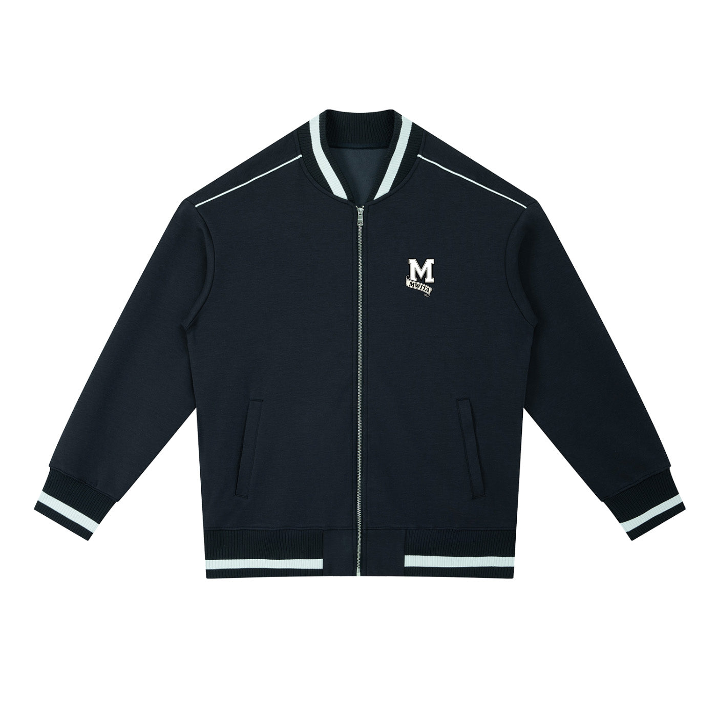 SM Varsity Zip Jacket navy front