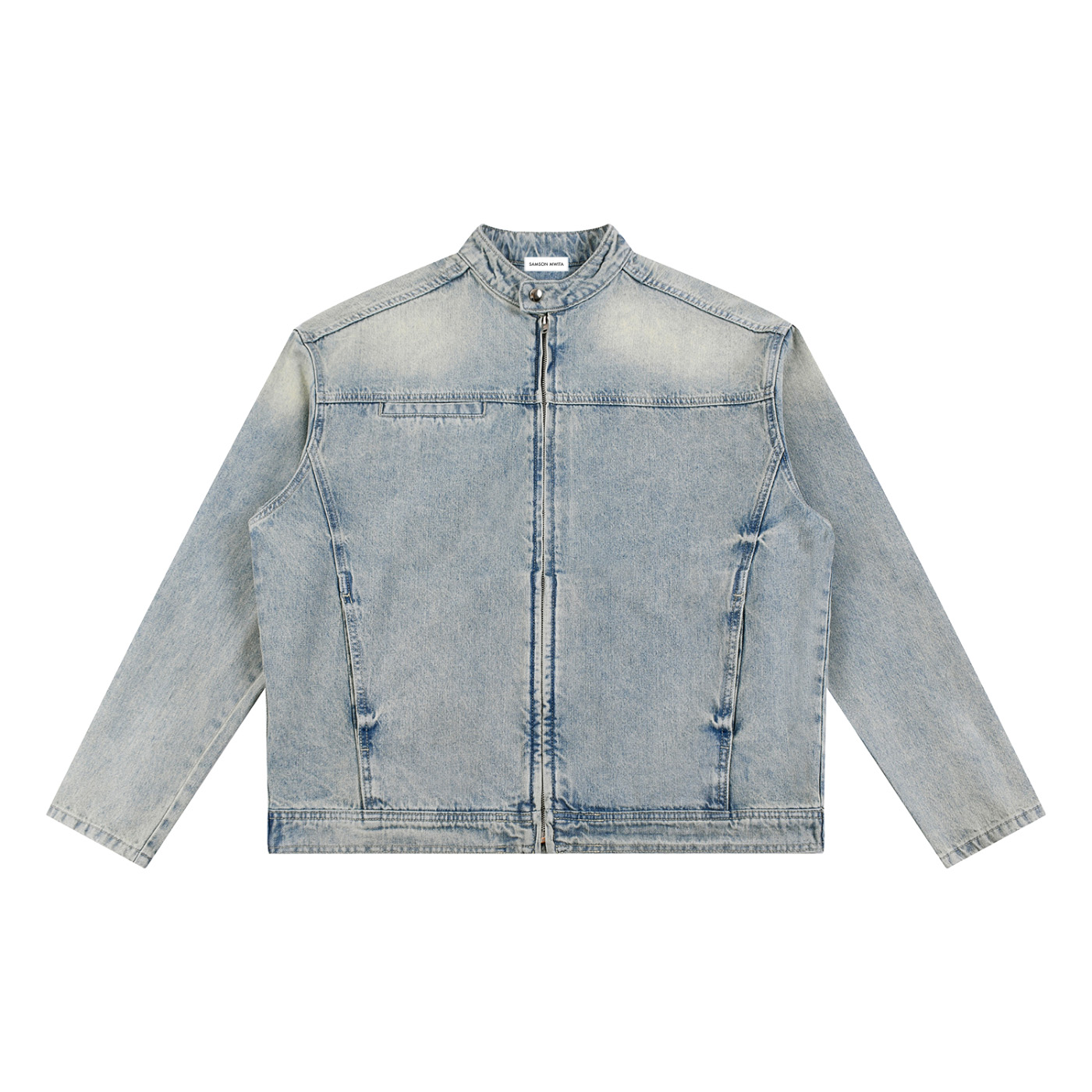 SM Vintage Wash Zip Denim Jacket front