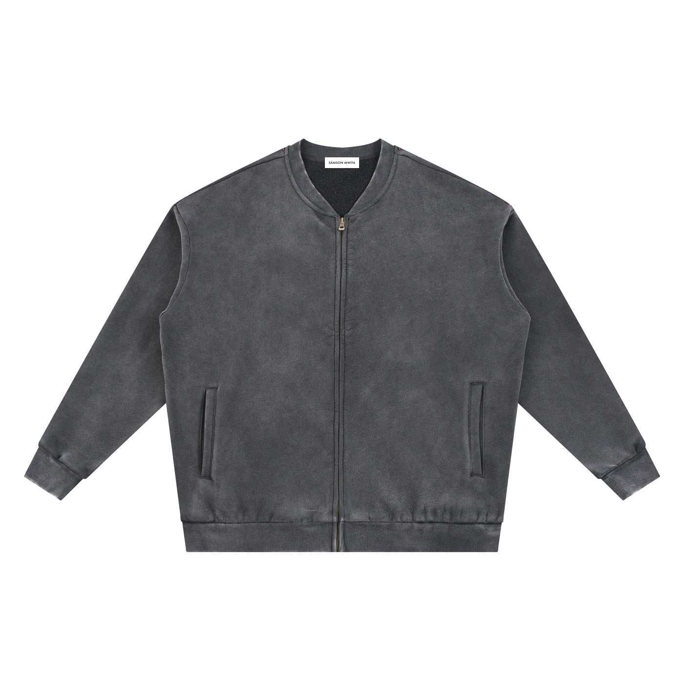 SM Sig. Vintage Zip Bomber Jacket grey front