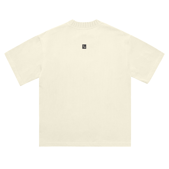 SM Sig. Knitted Round Neck T-shirt back heather neutral