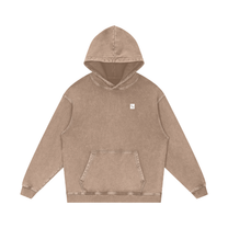 SM Sig. Acid Wash Oversized Hoodie sand front
