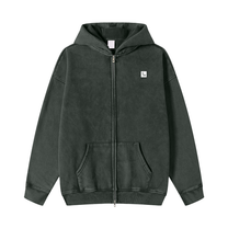 SM Sig. Acid Wash Fleece Hoodie black front