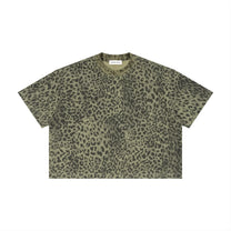 SM Leopard Print Boxy T-shirt green front