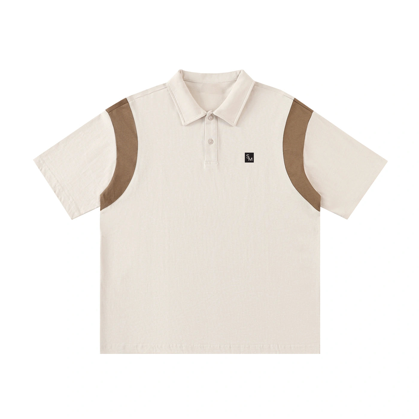 SM Sig. Panel Polo T-shirt beige front