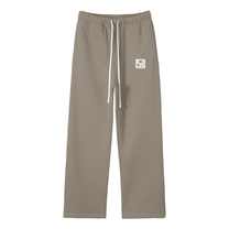 SM Fleece Straight Leg Trousers grey coffee front