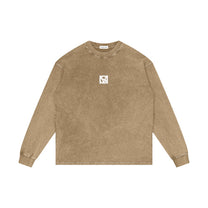 SM Acid Wash Long Sleeve T-shirt honey peach front