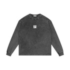SM Acid Wash Long Sleeve T-shirt pirate grey front