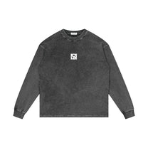SM Acid Wash Long Sleeve T-shirt pirate grey front