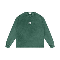 SM Acid Wash Long Sleeve T-shirt dark green back
