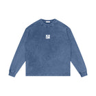 SM Acid Wash Long Sleeve T-shirt dark blue front