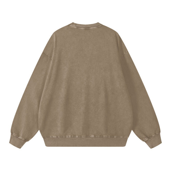 SM Acid Wash Sweatshirt brown back