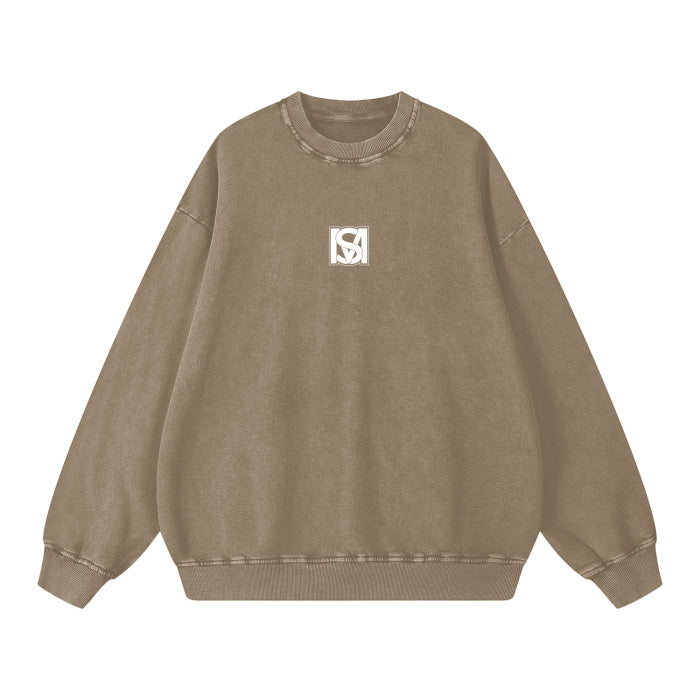 SM Acid Wash Sweatshirt brown front