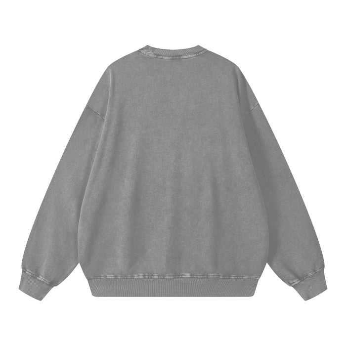 SM Acid Wash Sweatshirt grey back