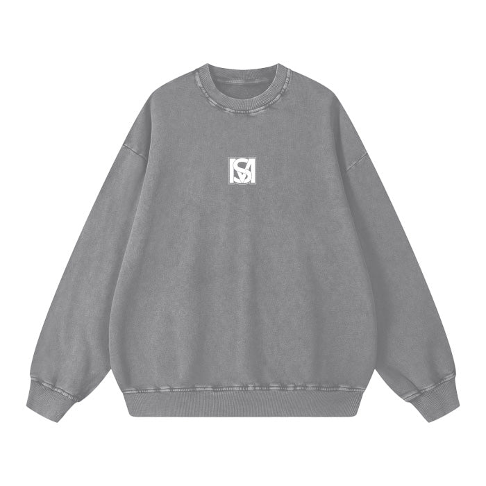 SM Acid Wash Sweatshirt grey front