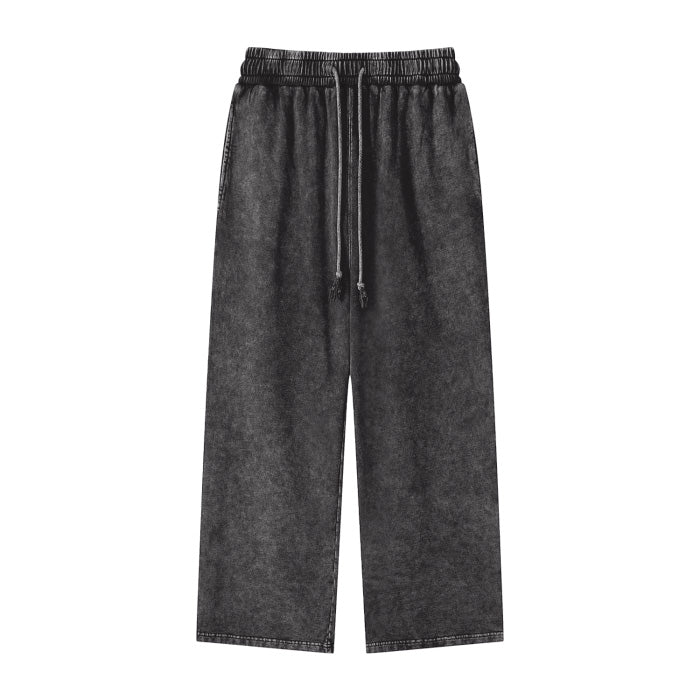 SM Acid Wash Trousers black front