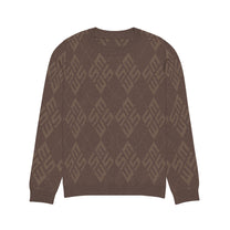 SM Argyle Jacquard Knitted Sweatshirt coffee front