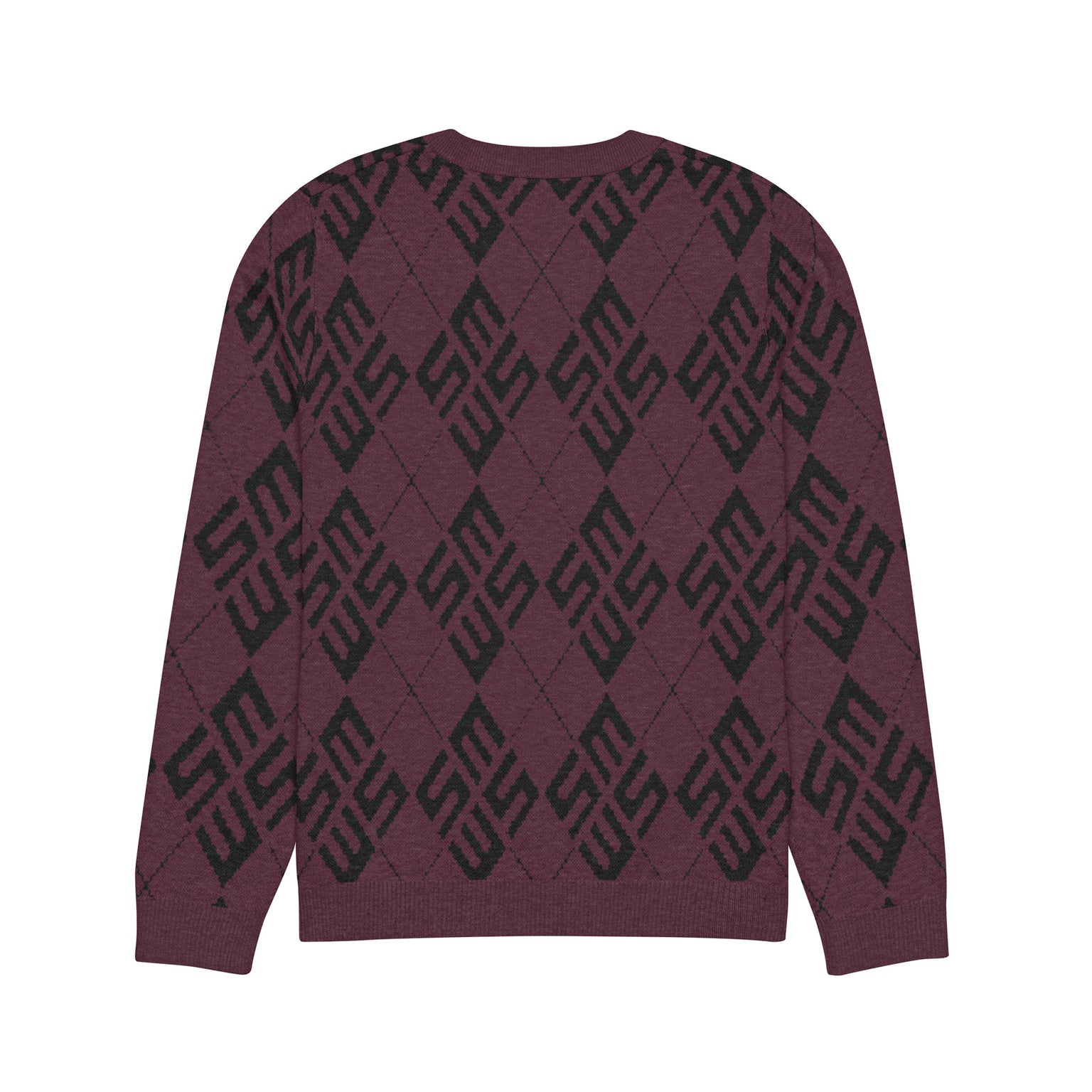 SM Argyle Jacquard Knitted Sweatshirt burgundy back