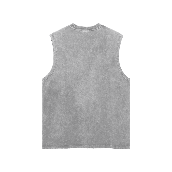 SM Snow Washed Hem Tank Top light grey back