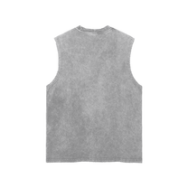 SM Snow Washed Hem Tank Top light grey back