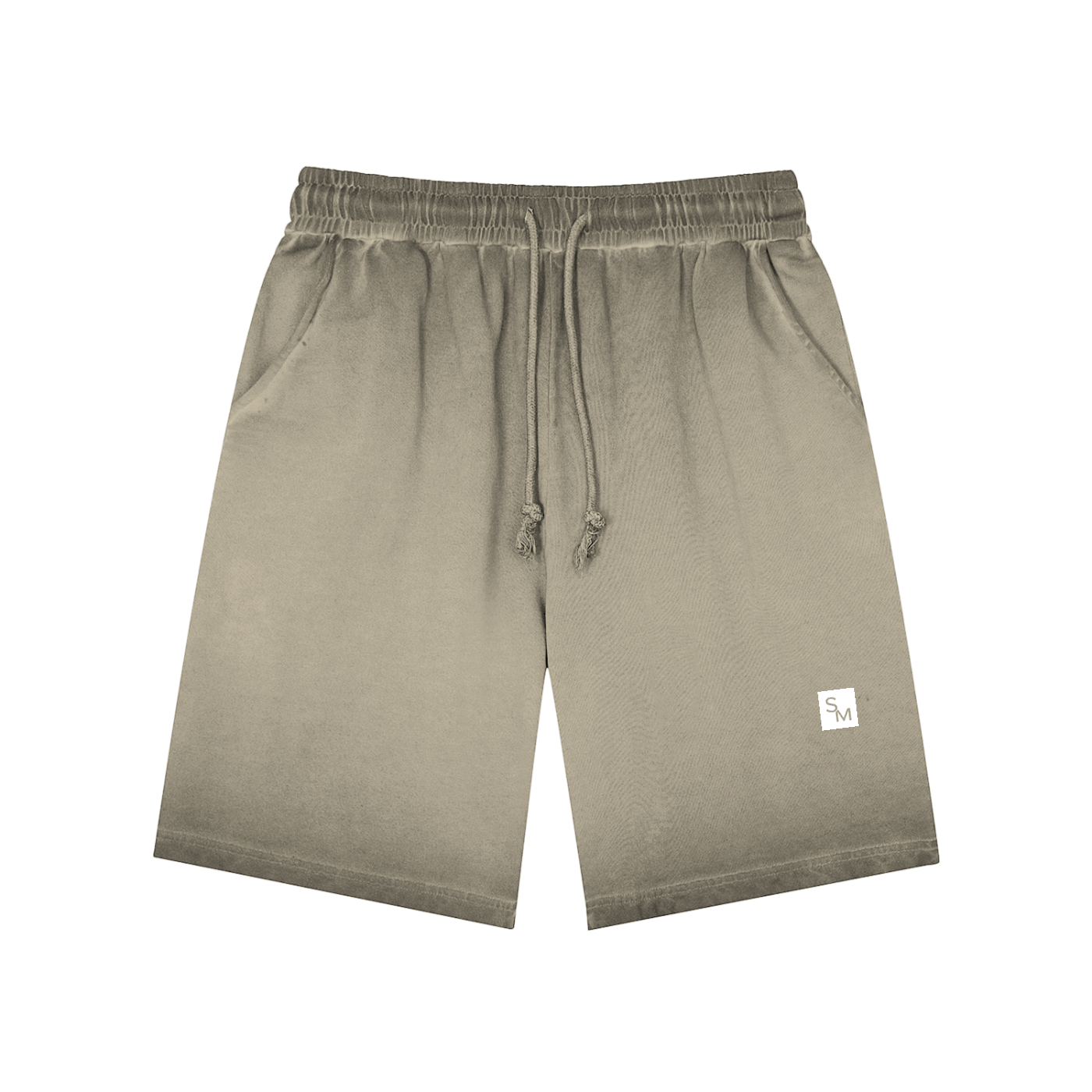 SM Sig. Reverse Dyed Shorts stone grey front
