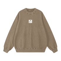 SM Acid Wash Sweatshirt grey coffee front