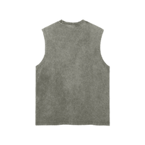 SM Snow Washed Hem Tank Top stone grey back