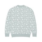 SM Abstract Jacquard Knitted Cardigan blue back