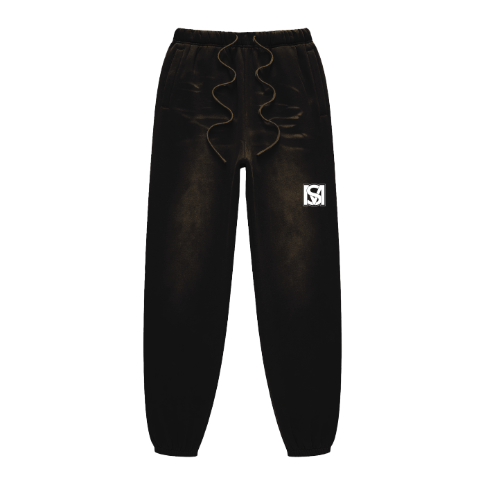 SM Sunfade Fleeced Sweatpants black front