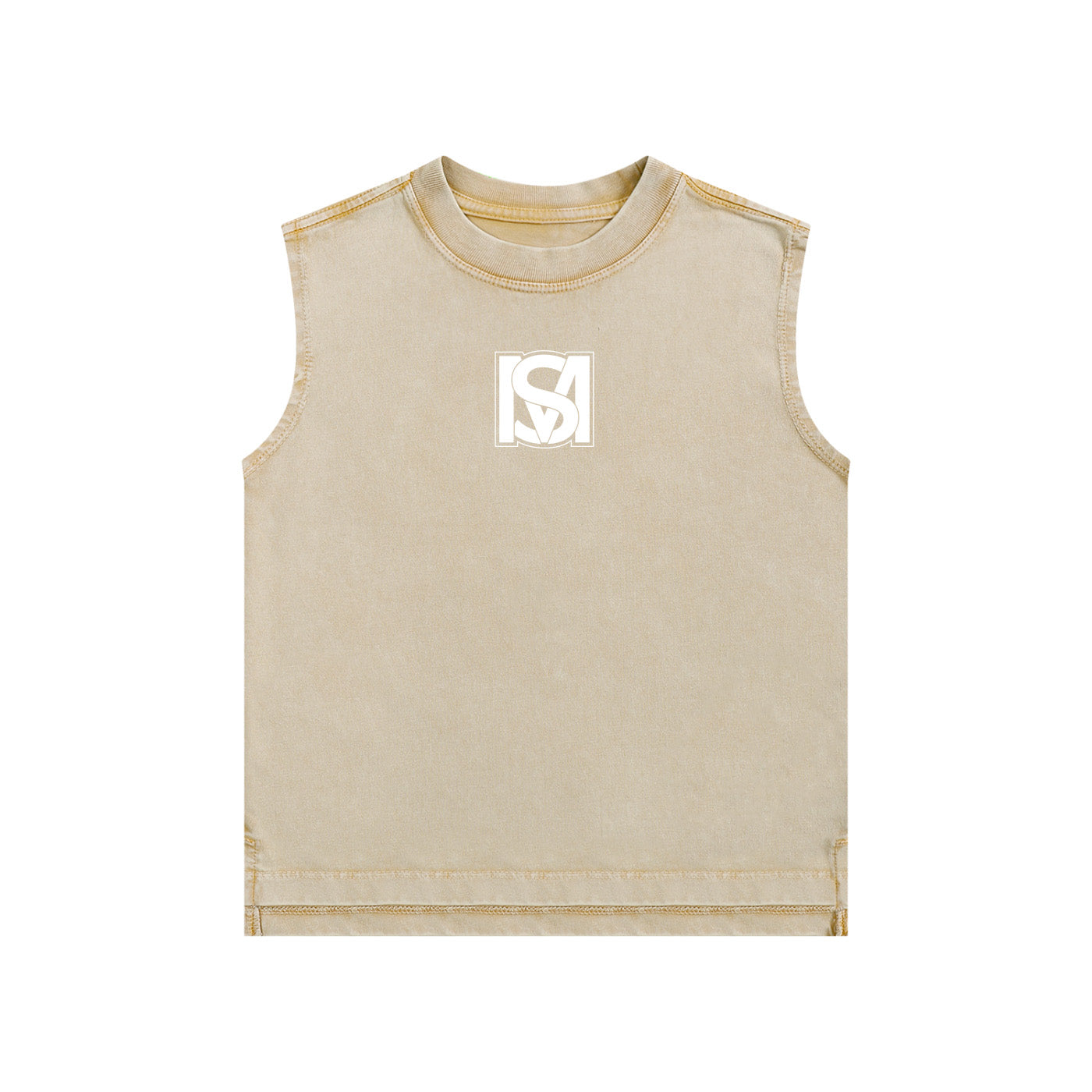 SM Snow Washed Kids Tank Top camel front