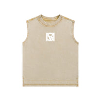 SM Snow Washed Kids Tank Top camel front