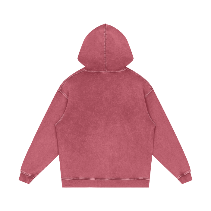 SM Sig. Acid Wash Oversized Hoodie maroon back