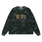 SM Script Camo Long Sleeve T-shirt green front