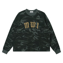 SM Script Camo Long Sleeve T-shirt green front