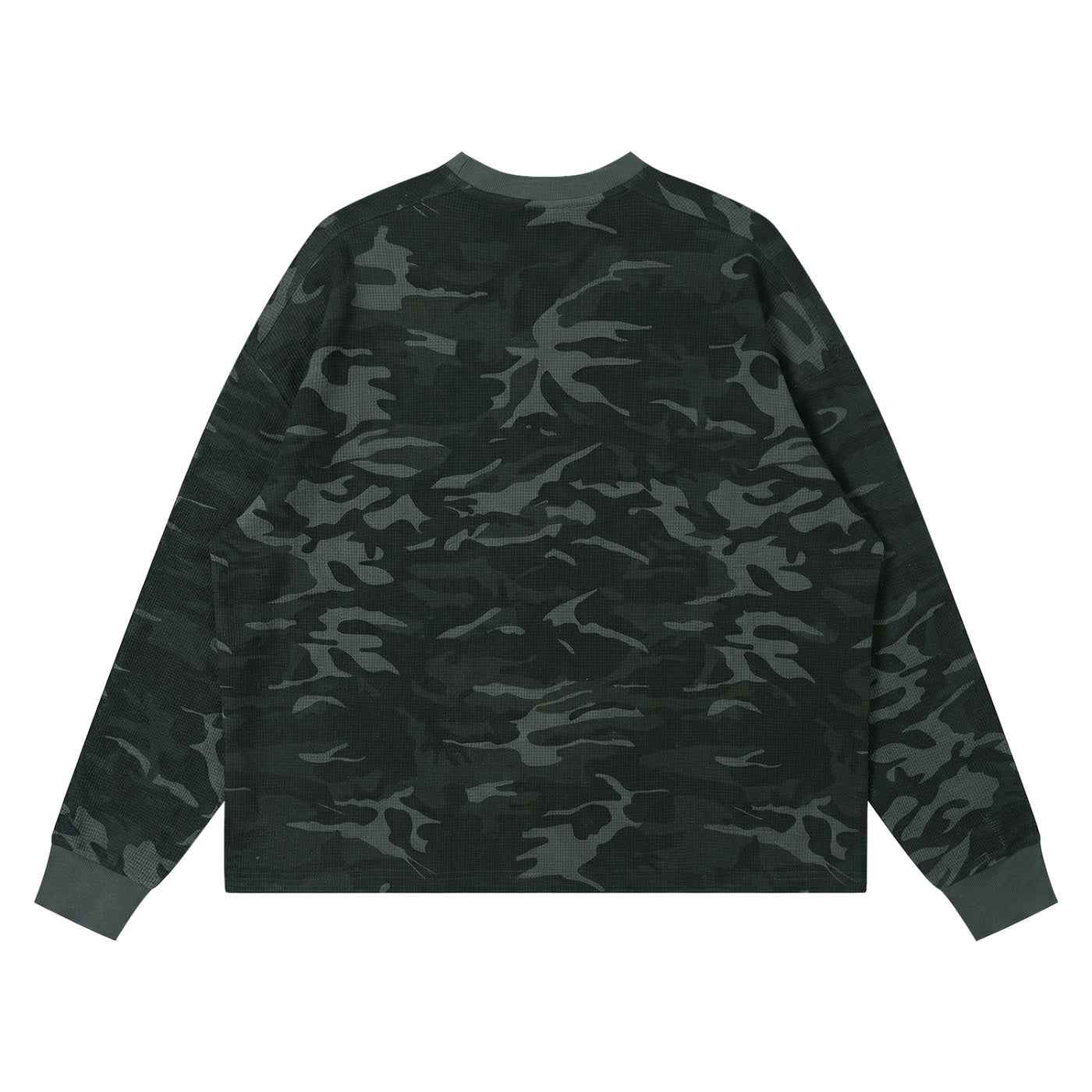 SM Script Camo Long Sleeve T-shirt green back