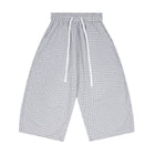 SM Plaid Capri Shorts white front