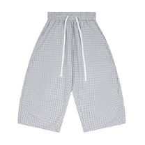 SM Plaid Capri Shorts white front
