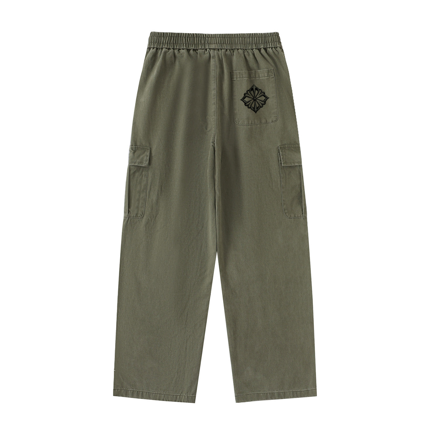 SM Eternal Fleur Straight Leg Cargo Pants khaki green back