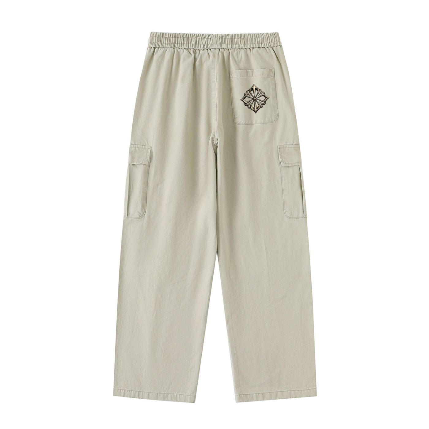 SM Eternal Fleur Straight Leg Cargo Pants oat grey back