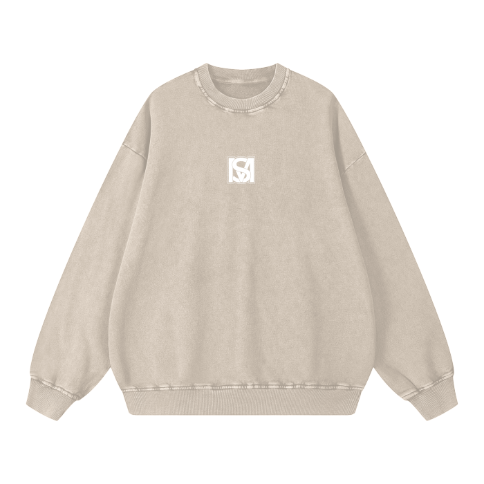 SM Acid Wash Sweatshirt light apricot front