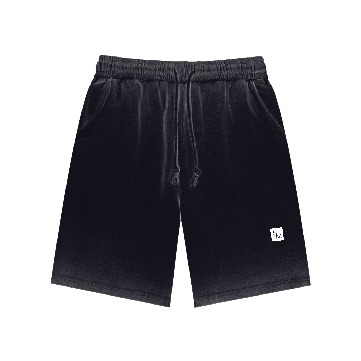 SM Sig. Reverse Dyed Shorts black front