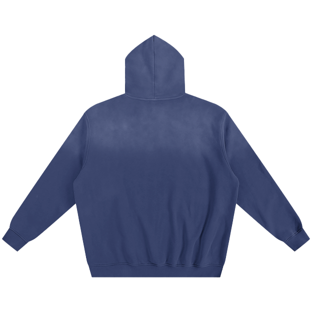 SM Sunfade Fleeced Hoodie oxford navy back