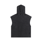 SM Snow Washed Boxy Hooded Tank Top black back