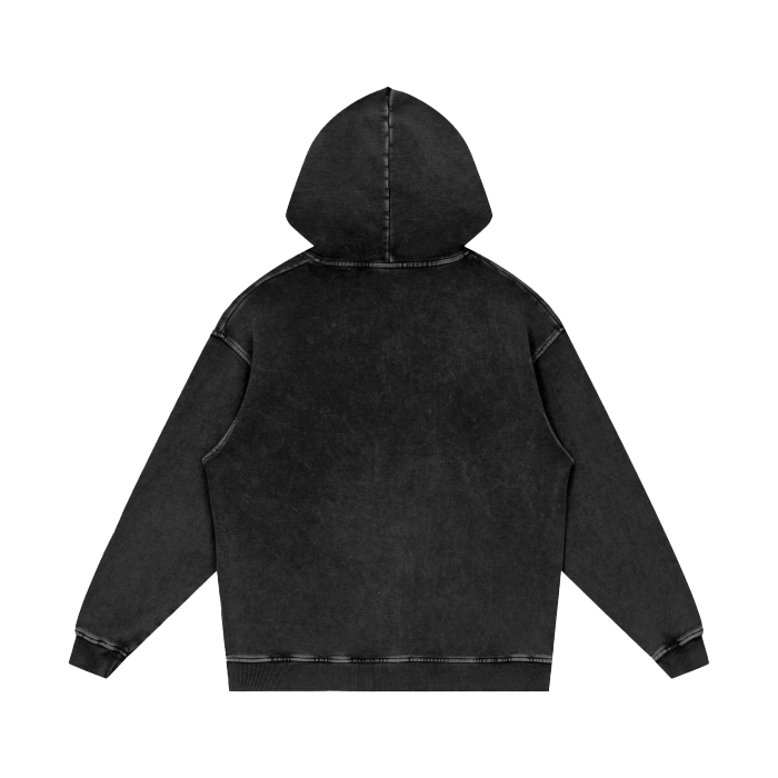 SM Sig. Acid Wash Oversized Hoodie black back
