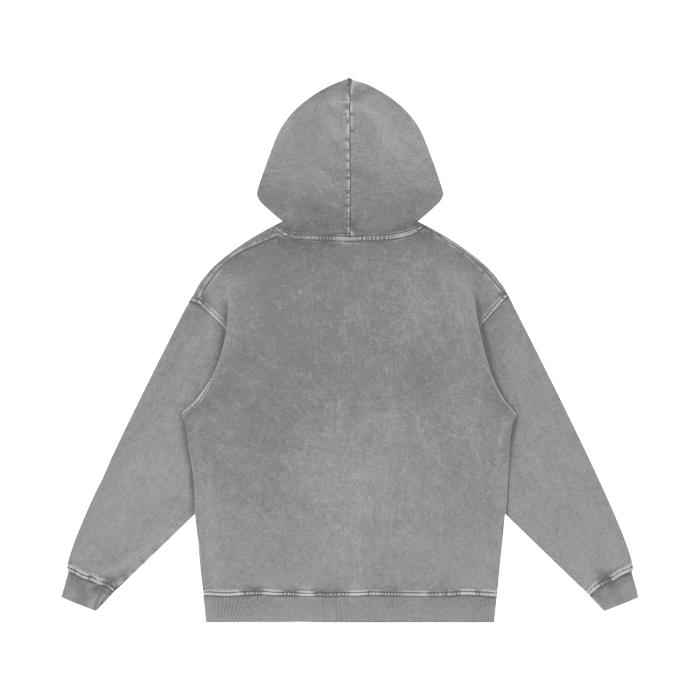 SM Sig. Acid Wash Oversized Hoodie grey back