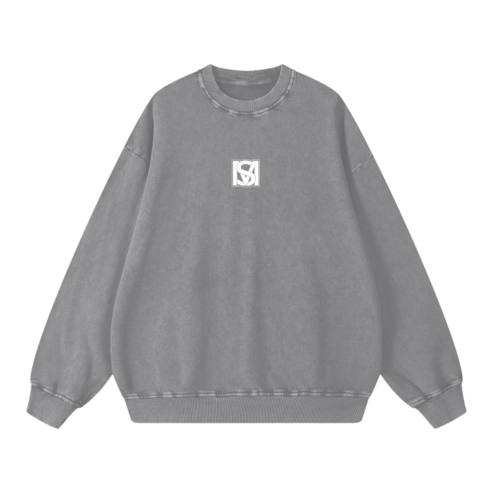 SM Acid Wash Sweatshirt grey front