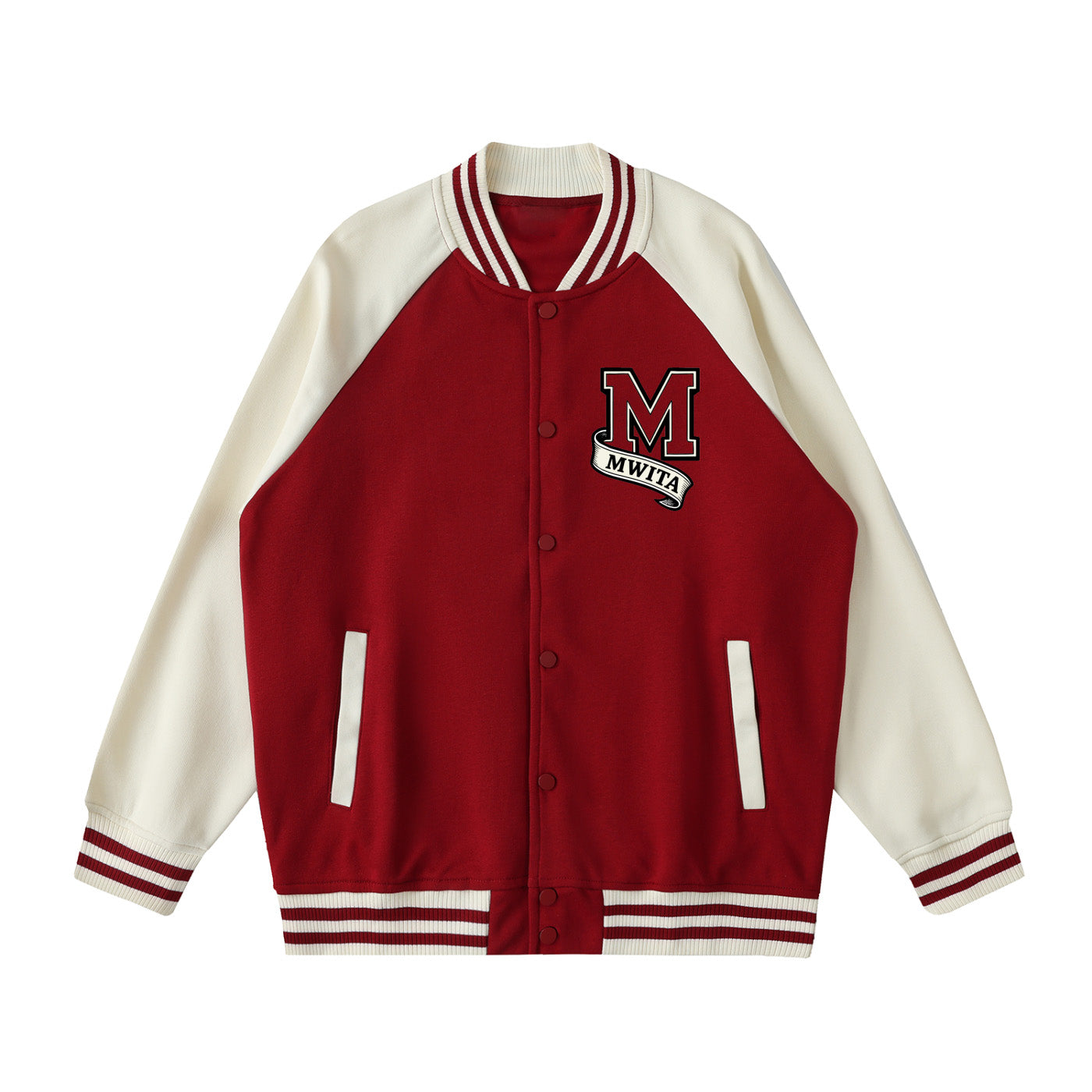 SM Varsity Jacket carmine front