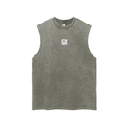 SM Snow Washed Hem Tank Top stone grey front