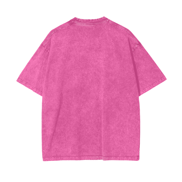 SM Acid Wash T-Shirt hot pink back