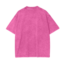 SM Acid Wash T-Shirt hot pink back